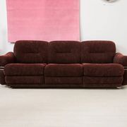 Brown velvet and chrome sofa, designed by Adriano Piazzesi, Italy, 1980s.