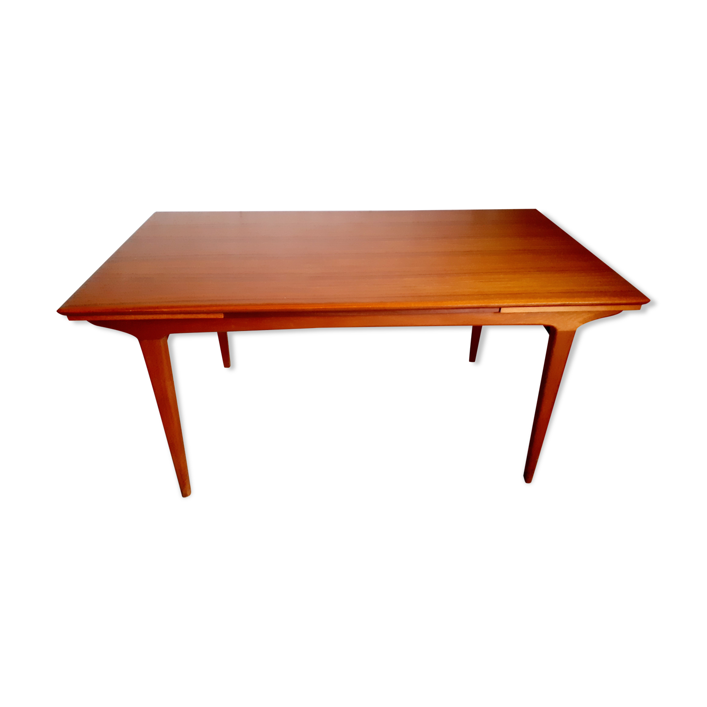Vintage Scandinavian table 50s 60s in solid teak with extensions, stamped LB