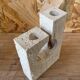 Vase soliflore en travertin 1970