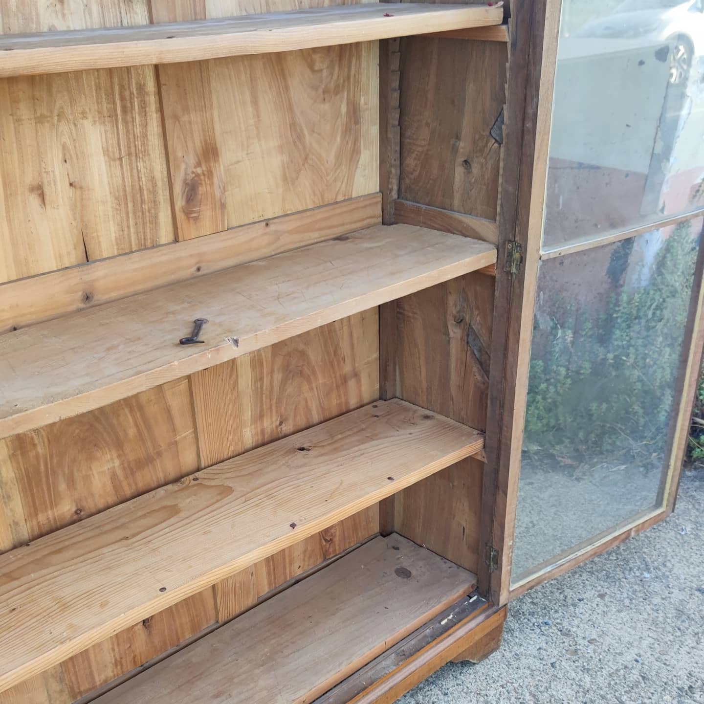Solid walnut library around 1840