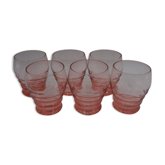 Series 6 glasses vintage rosaline water