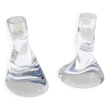 Pair of Sèvres crystal candlesticks