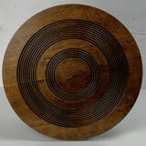 Brutalist Wood Turned Wine Press Side Table in the style of Charles Dudouyt