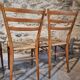 Ensemble de 4 chaises de salle à manger italiennes mid-century avec assises tressées, vers 1950–1970