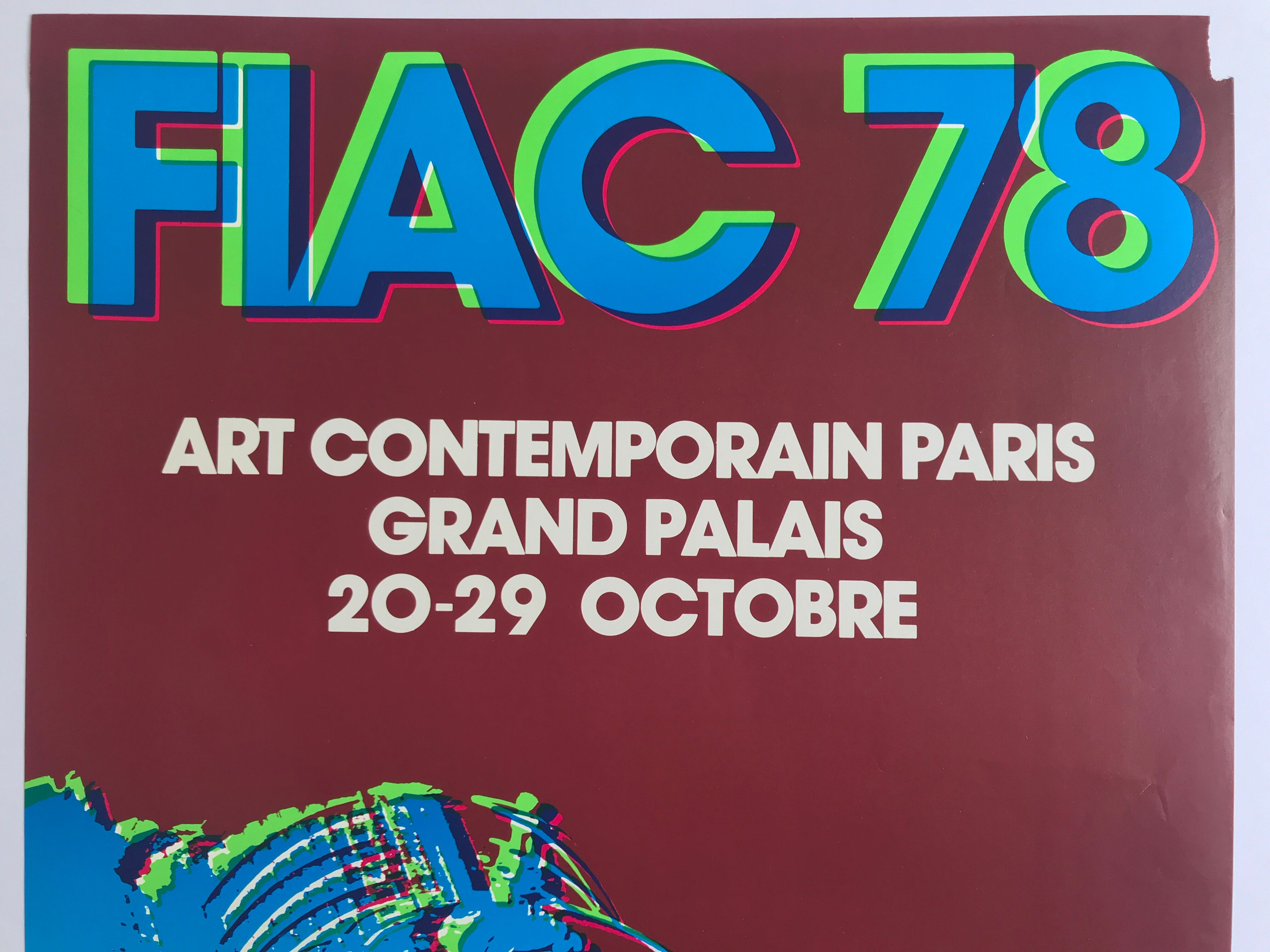 Vintage poster FIAC 78, Grand Palais, 1978. Original poster