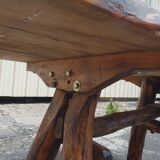 Table and 6 brutalist stools 1970
