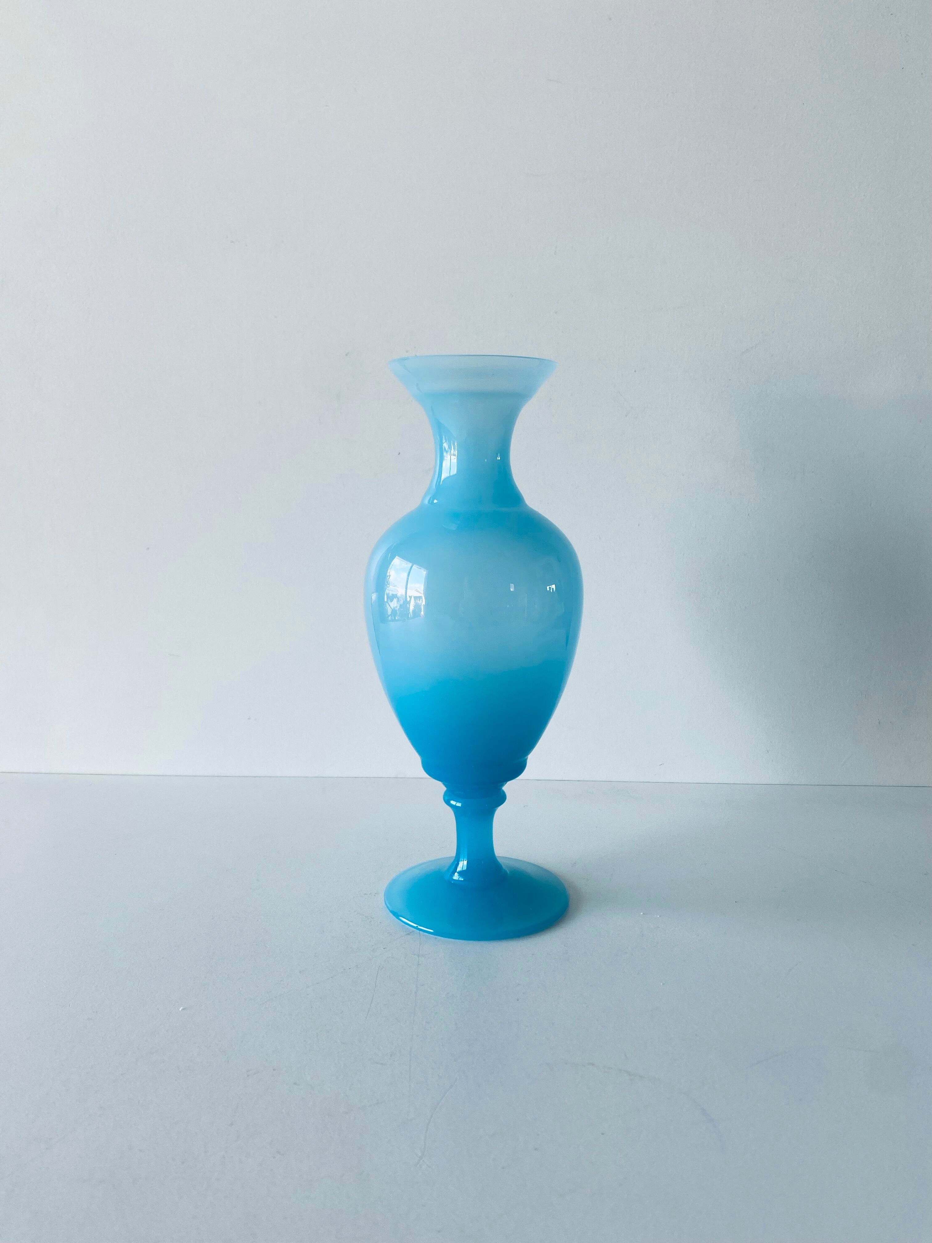 Blue opaline vase