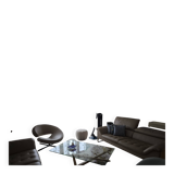 Roche Bobois leather living room set – 2 SCENARIO sofas + MOON armchair (2009)