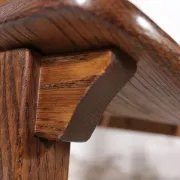 Set of 4 brutalist oak ladderback dining chairs – Netherlands, 1970s