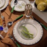 Set of 4 hand-painted ceramic dinner plates