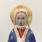 Virgin in polychrome enameled earthenware, 20th century