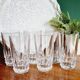 Set of 6 high crystal glasses with diamond tips