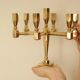 Swedish vintage brass seven arm candelabra by Gusum