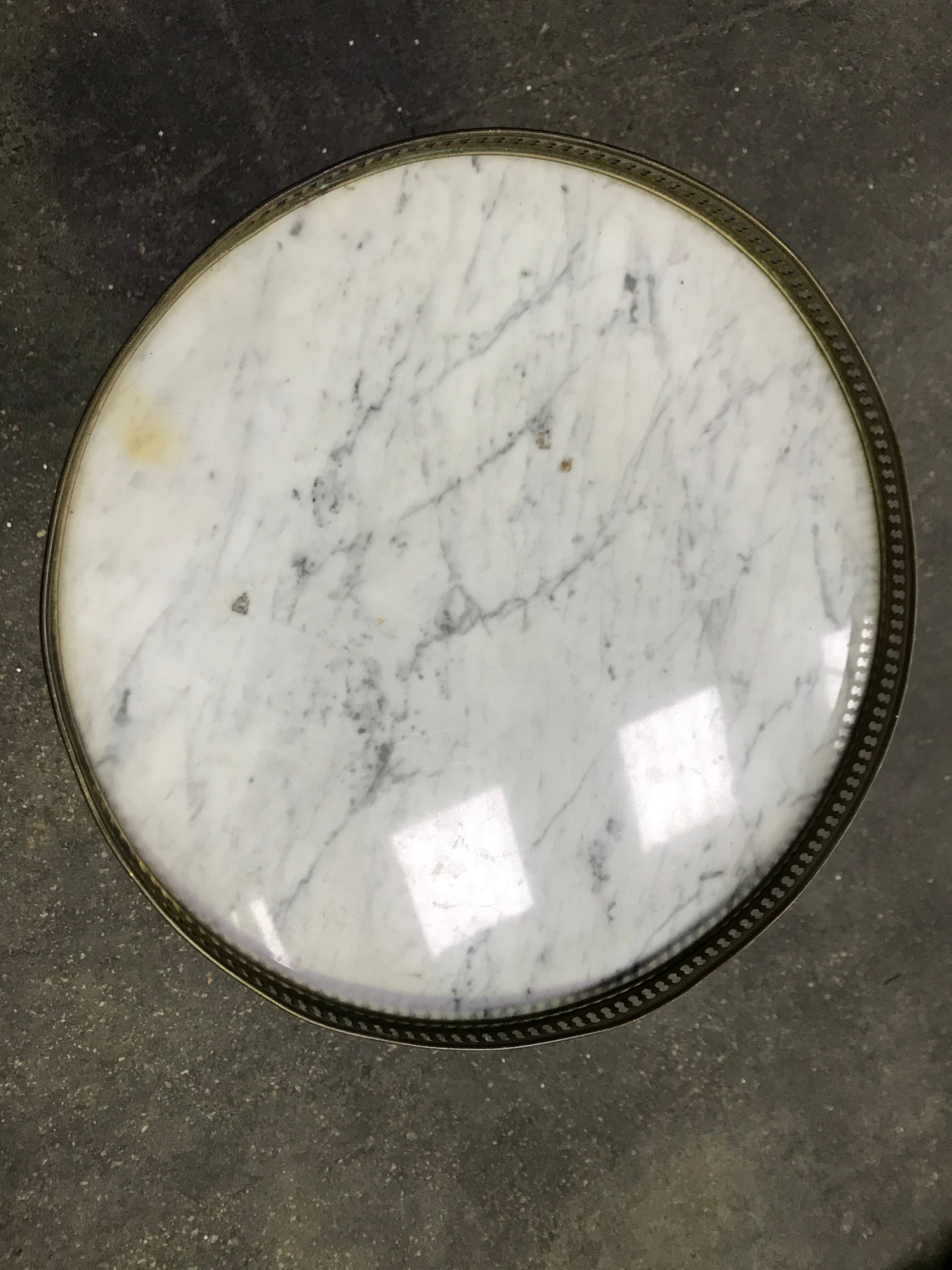 Side table tripode marble & brass