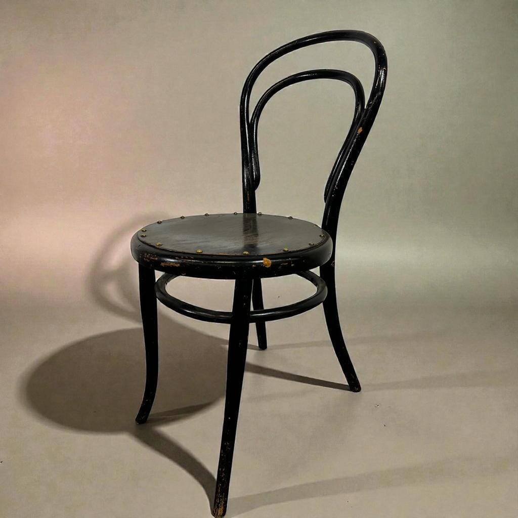 Thonet vintage black wooden chair