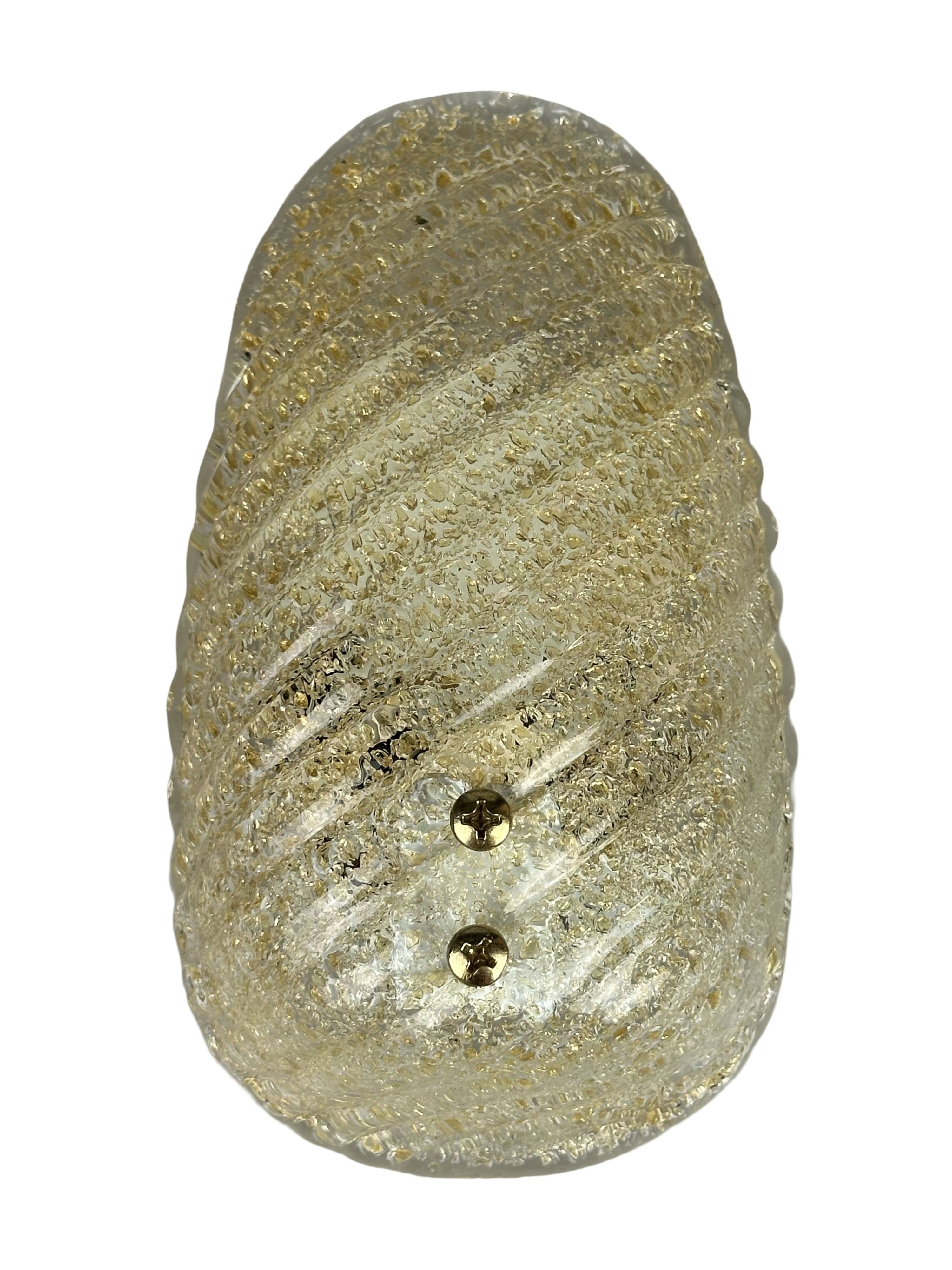 1960s/70s Lamp/Wall Light, Glass, Brass, Leaf, Space Age Design