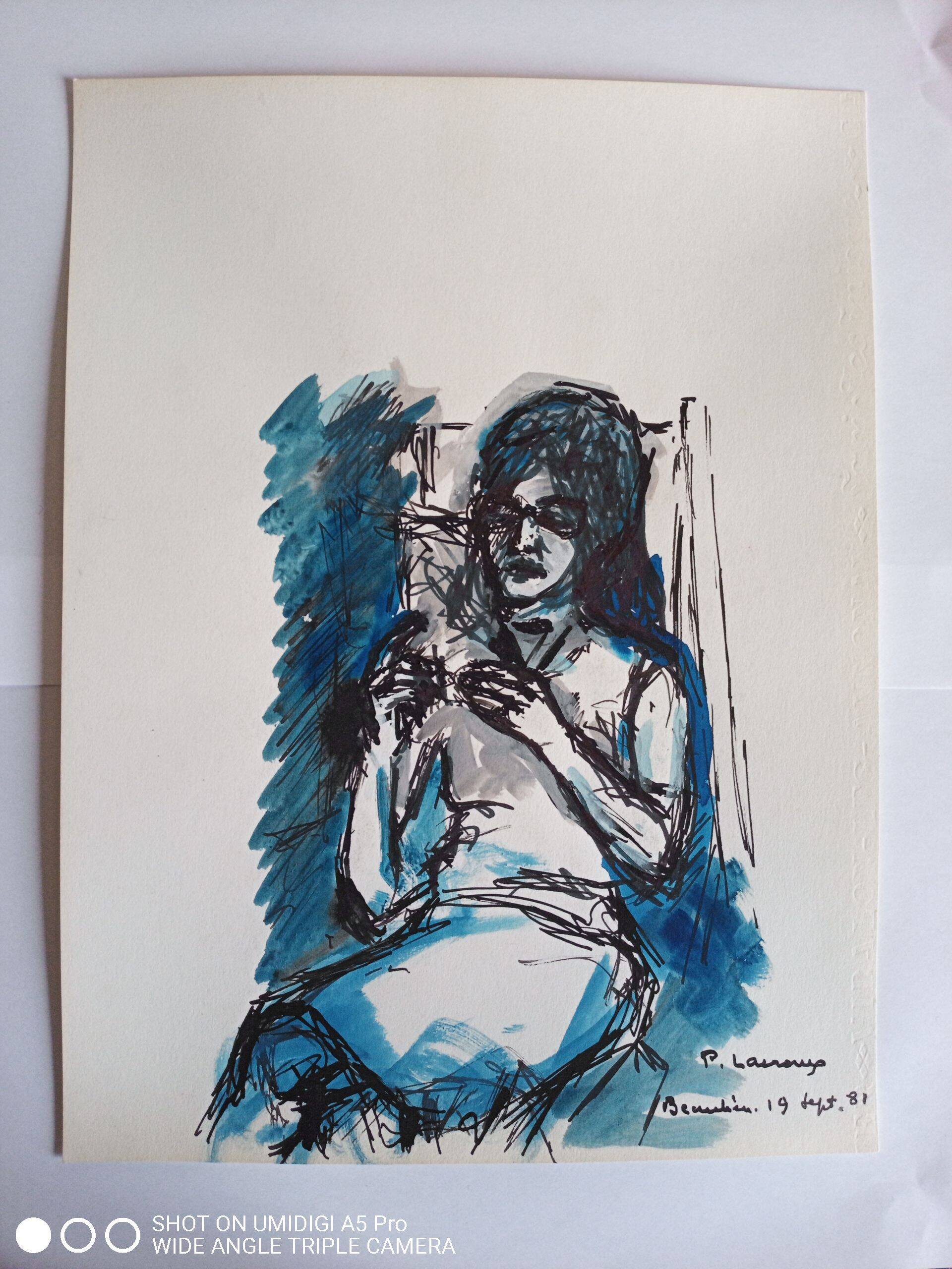 Gouache on paper, signed Pierre Lacroux (1909-1993) and dated 81