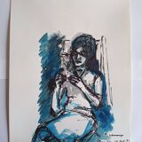 Gouache on paper, signed Pierre Lacroux (1909-1993) and dated 81