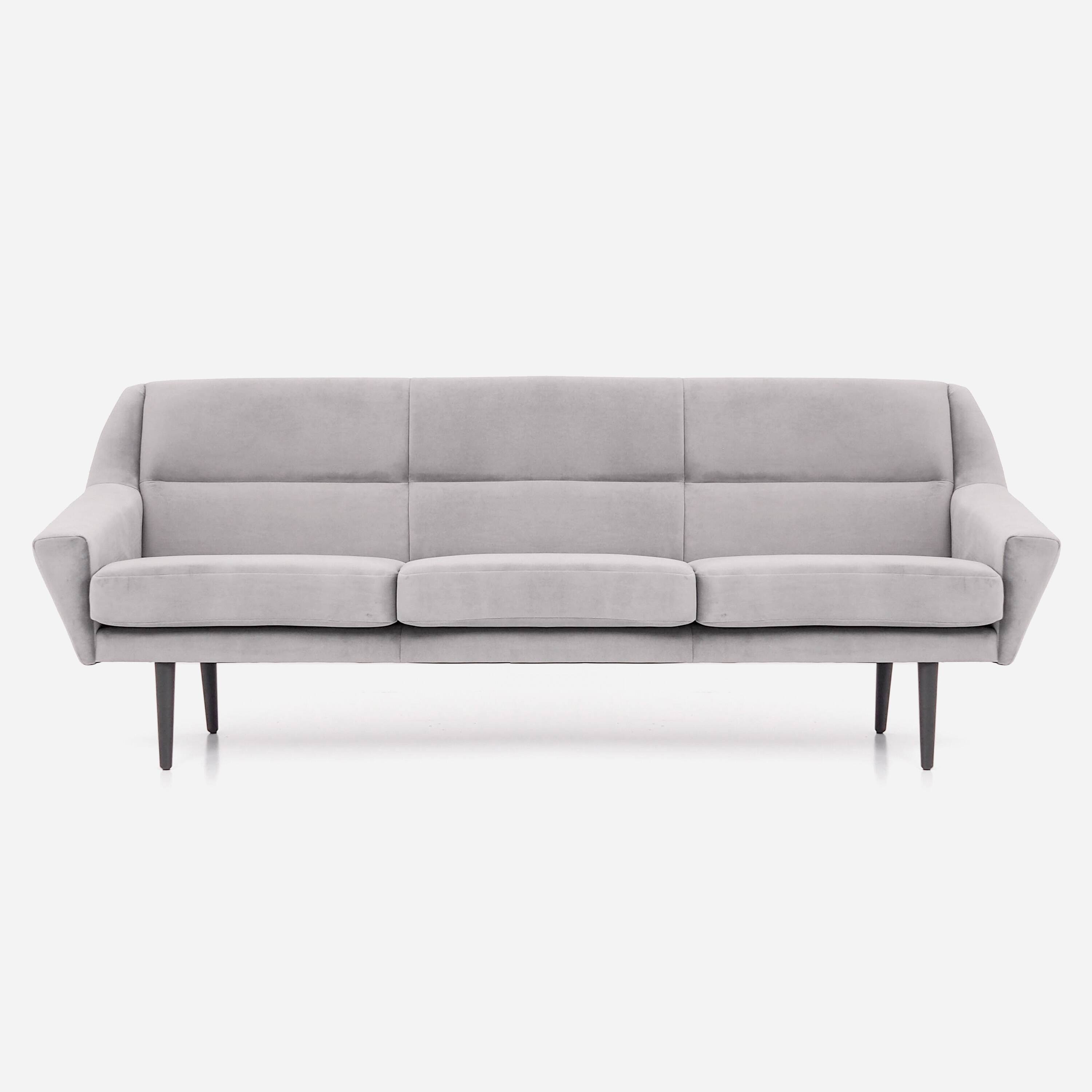 Sofa skagen silver velour, scandinavian design