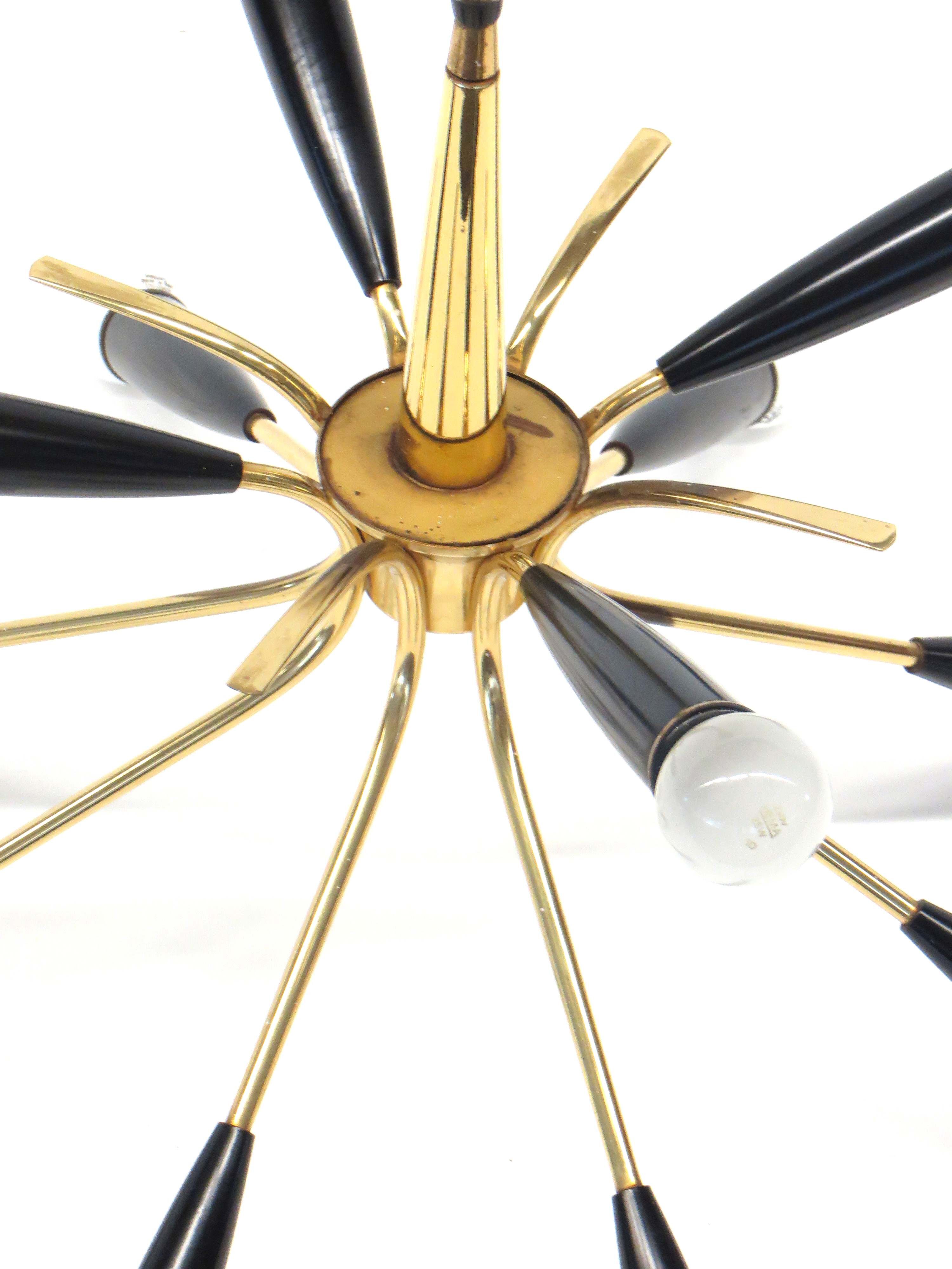 Hollywood Regency style chandelier with 12 luminous points