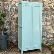 Armoire parisienne vintage bleu vert grisé