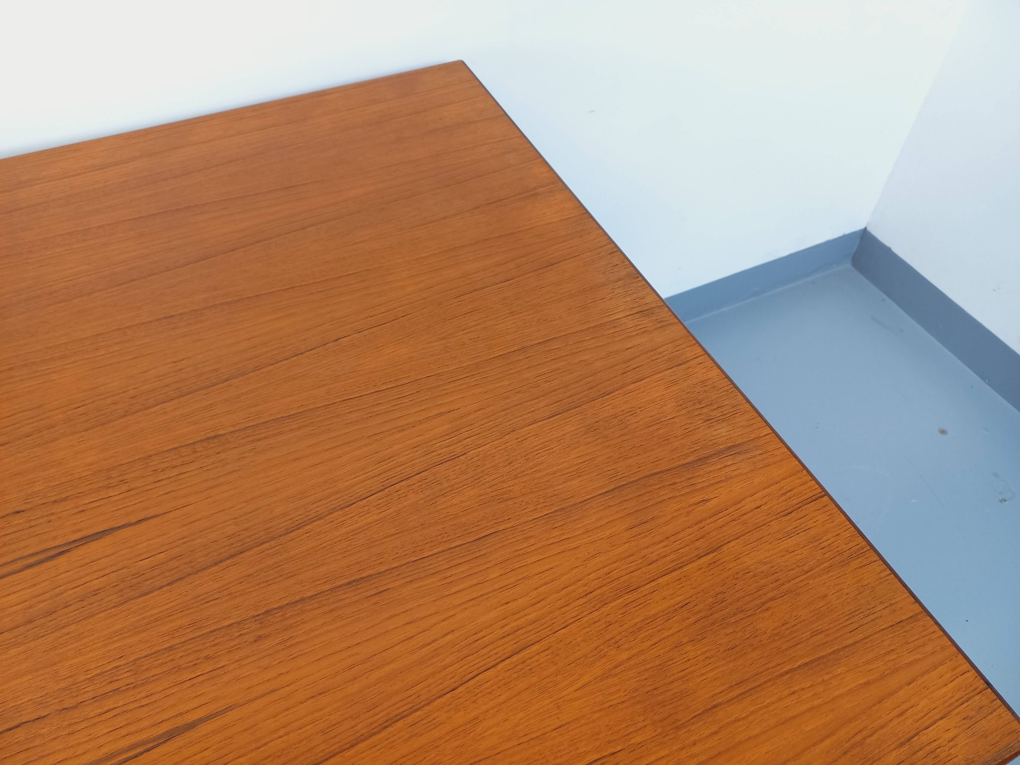 Vintage Scandinavian 50s 60s teak dining table with extension