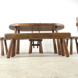 Vintage brutalist dining set, 1960s