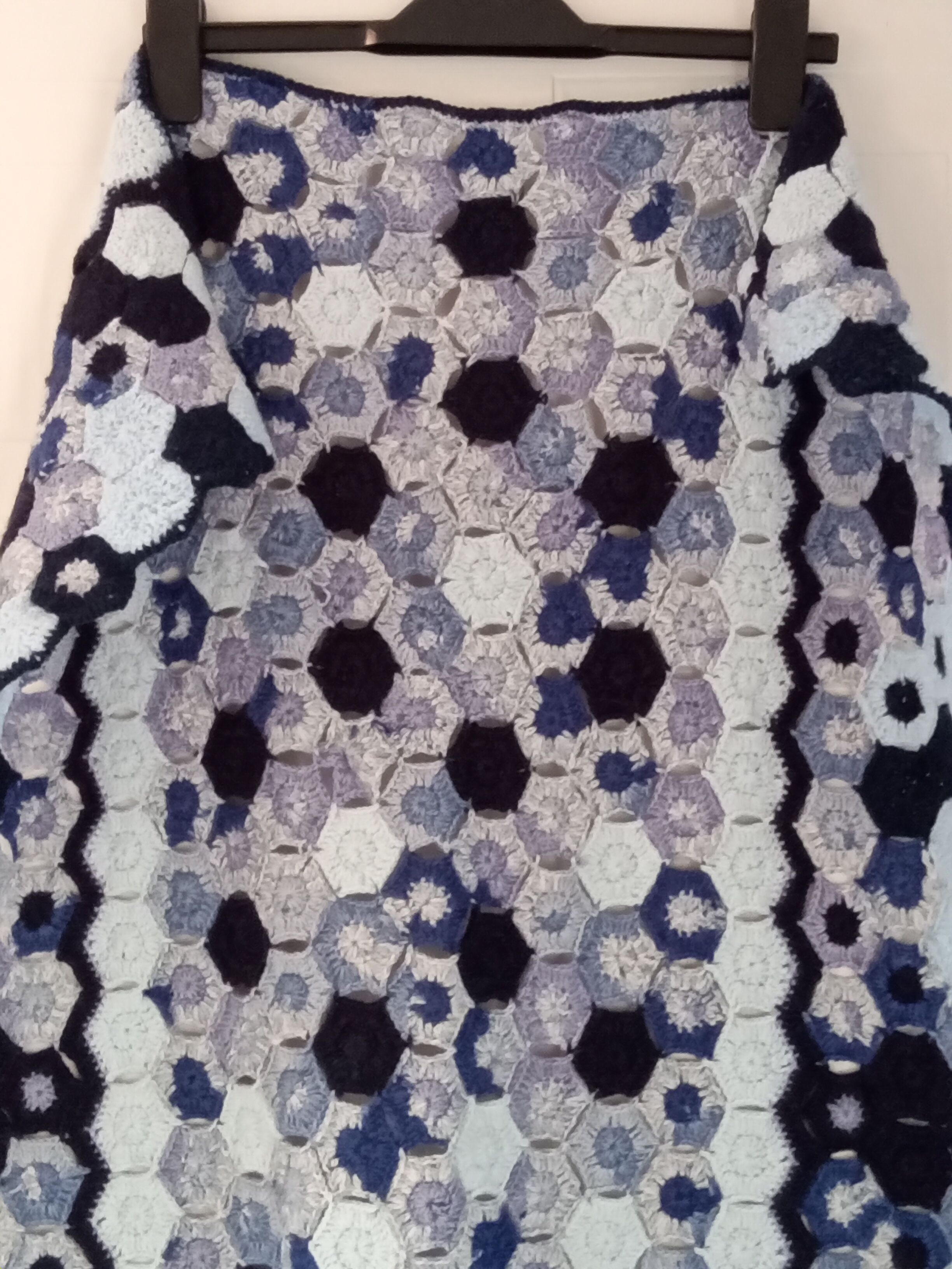 Vintage rugs, patchwork of crocheted patterns, handmade