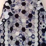 Vintage rugs, patchwork of crocheted patterns, handmade