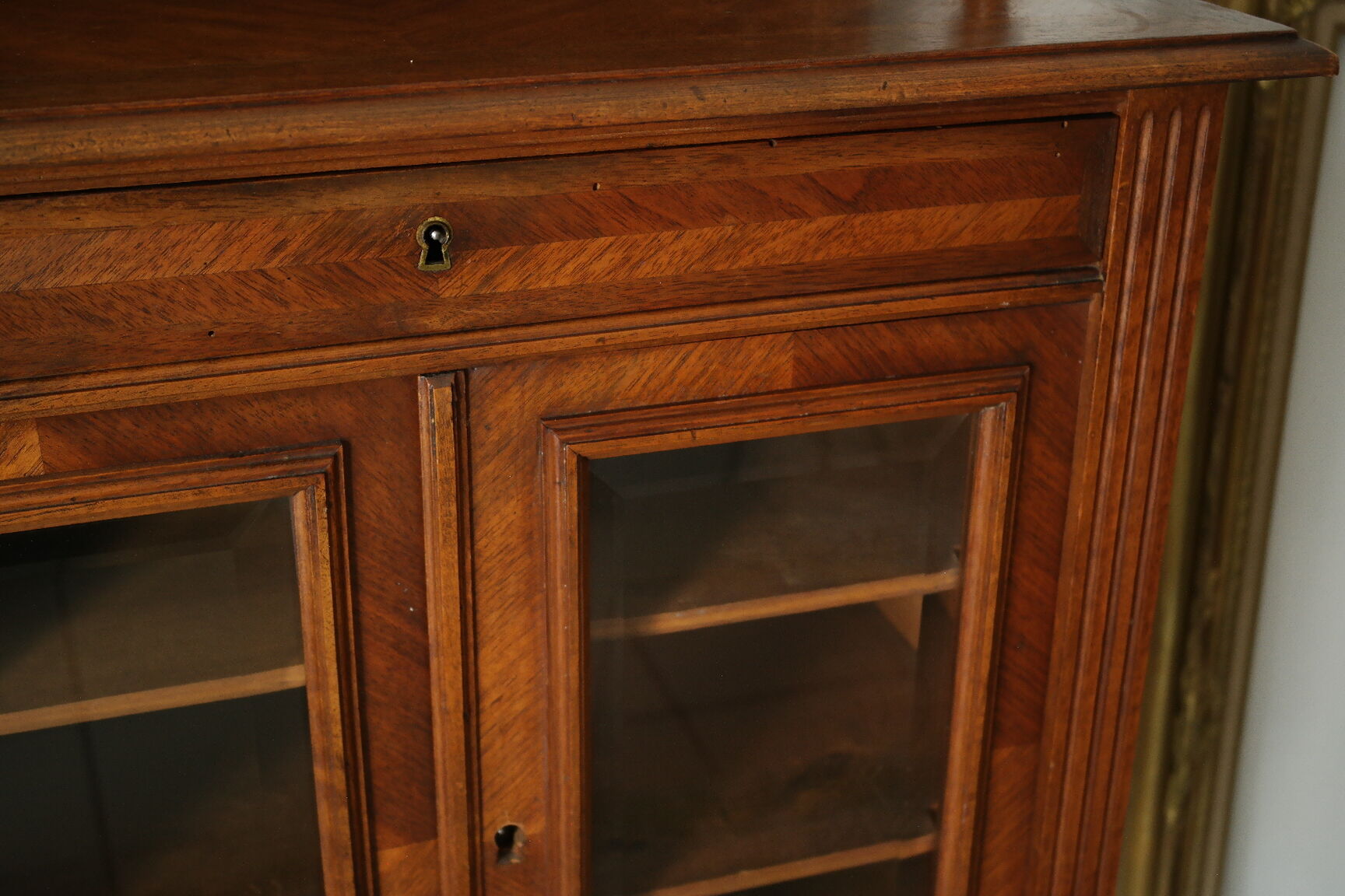 Louis XVI style music cabinet in walnut, 20th century.