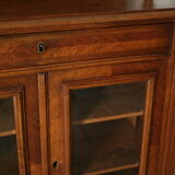 Louis XVI style music cabinet display case in 20th century walnut