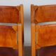Ensemble de 4 chaises Maison Regain en orme et cuir, 1980