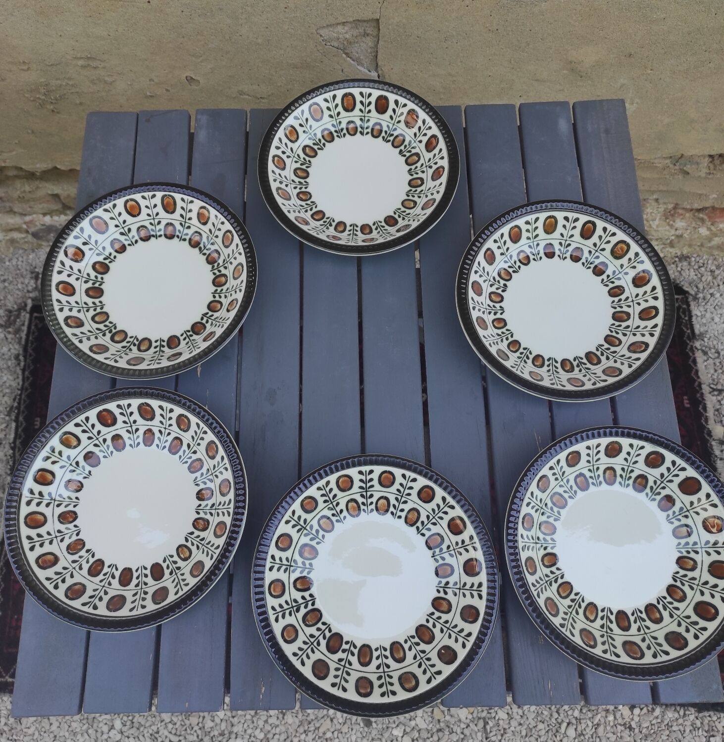 12 hollow plates Boch la Louvière 60s