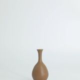 Small Mid-Century Scandinavian Modern Collectible Brown Stoneware Vase by Gunnar Borg, Set of 4