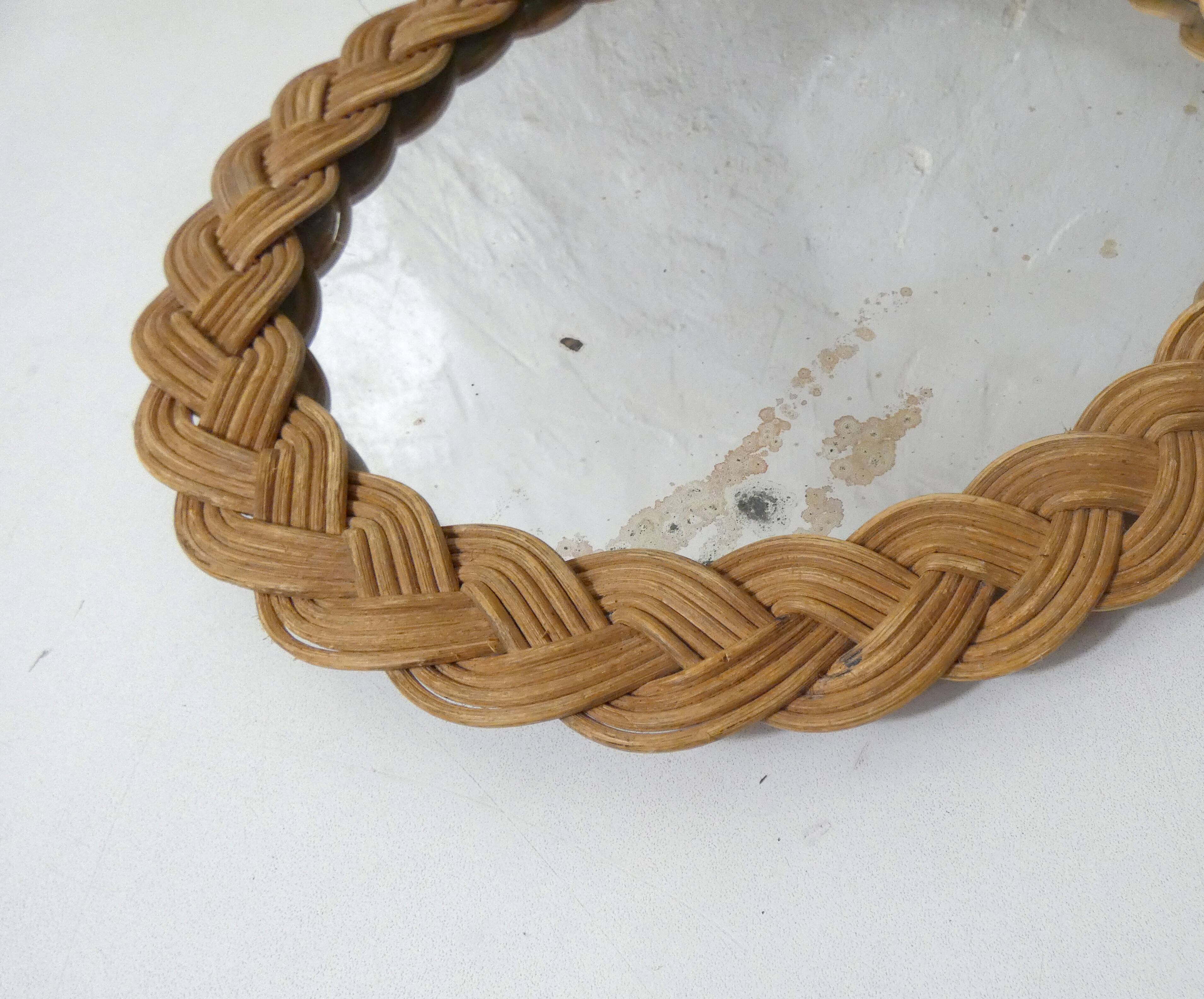 woven rattan mirror