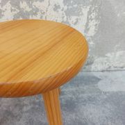 Pair of vintage pine tripod stools