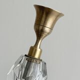 Vintage crystal and brass candlestick