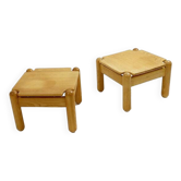 Paire de tables basses carrées en pin du milieu du siècle dans le style d'Ilmari Tapiovaara