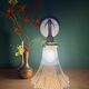 Vintage tulip angled wall light in holophane glass