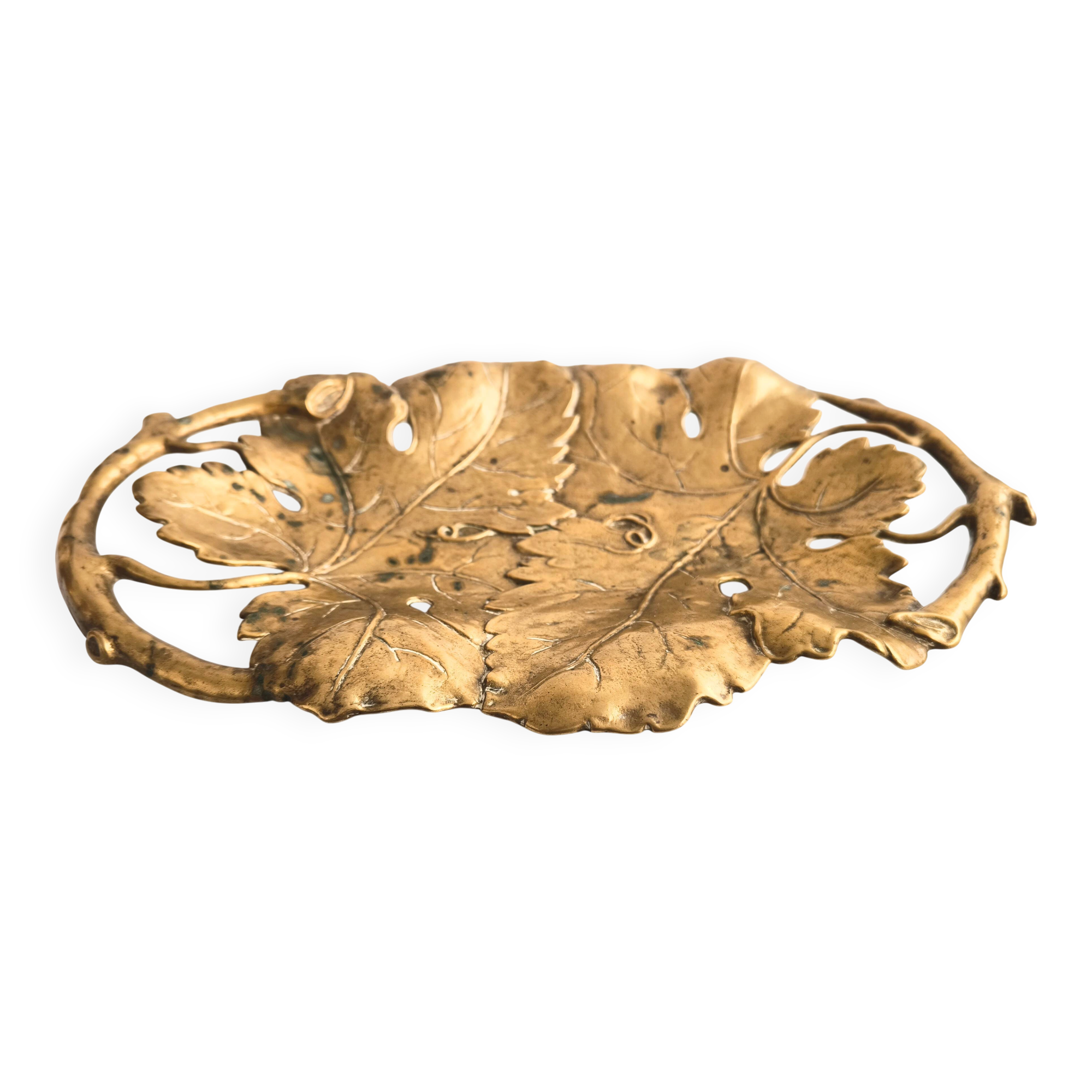 French bronze tray in Oak Leaf style from the 1950s