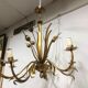 Golden chandelier of the 70s joncs decorations
