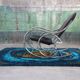 1970s chrome and black velvet sculptural rocking chair