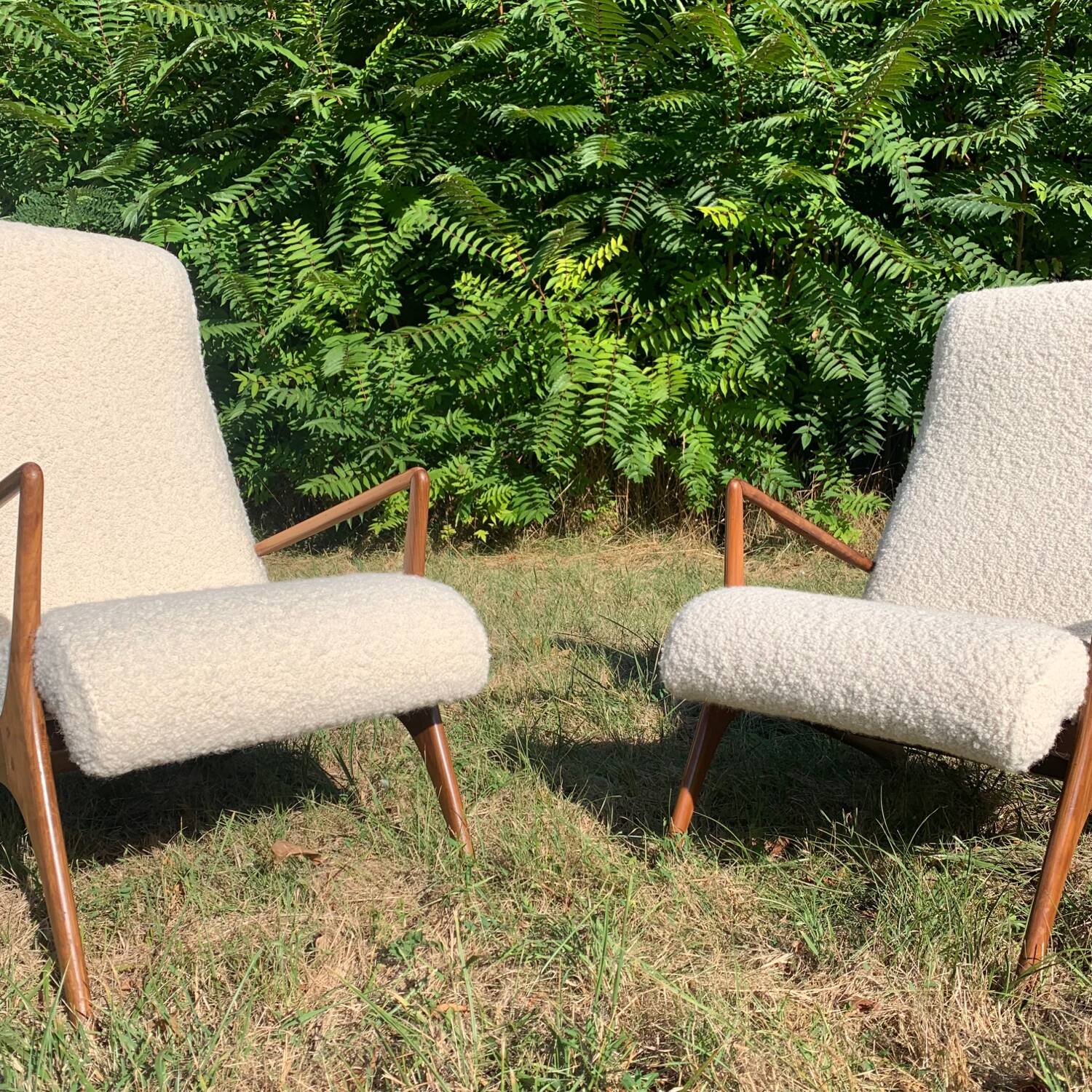 Pair of modern VK armchairs by J.Graz in caviuna, 1950s