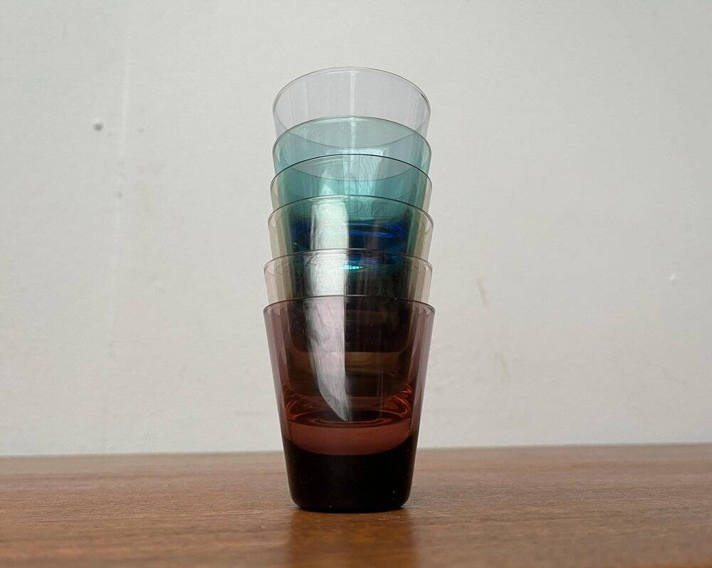Coloured Shot Glasses German Mid-Century, 1960s, Set of 6