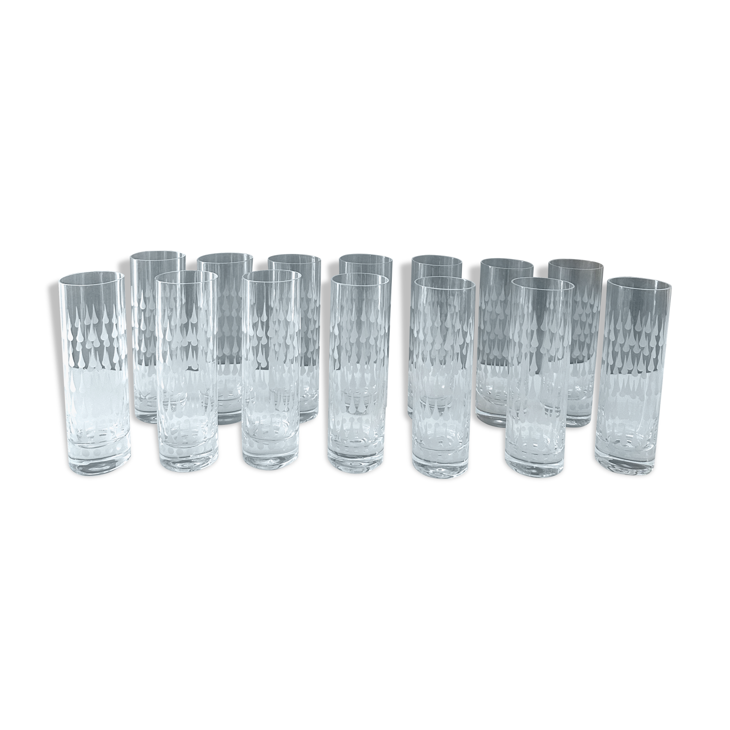 Set of 14 champagne flutes Ingrid Glas Germany