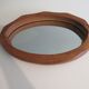 Brutalist mirror in solid oak, hand carved, Belgium 1970