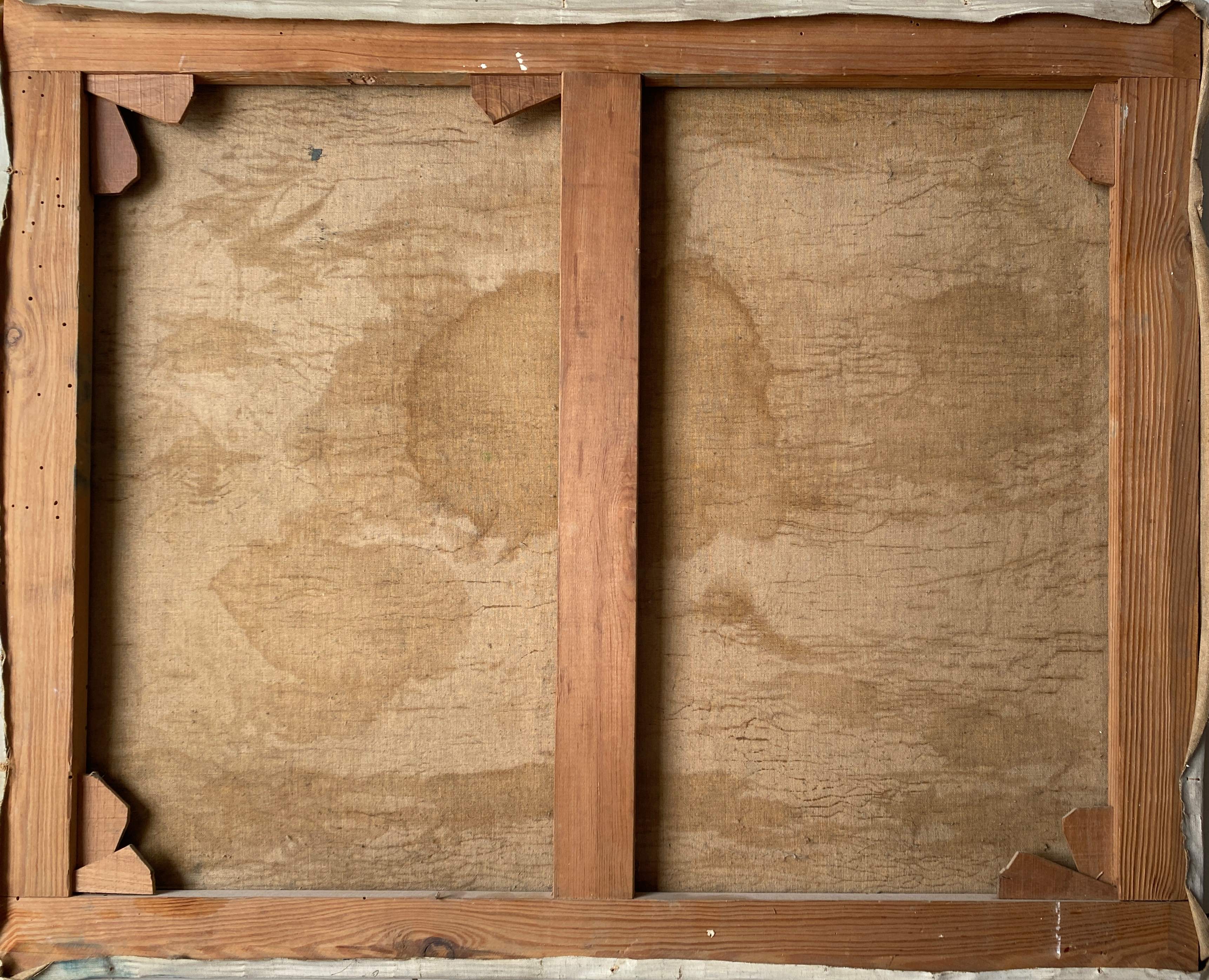 Painting "The sunny pontoon" HST signed A. Robert (post impressionist)