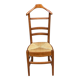 Solid wood and straw valet chair with hanger and drawer