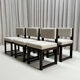 Dining set with 6 chairs and table, Roger Vanthournout, Aurora, Izegem, Belgium, 1970s.
