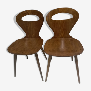 Paire de chaises bistrot Baumann Fourmi, 1960